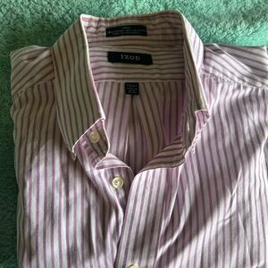 Izod Men's Lavender Striped Button Down Shirt
